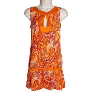 ARDEN B. Silk Orange Purple Paisley Drop Waist Tunic Sleeveless Top X-Small